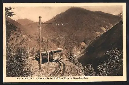 AK Luchon, Le Chemin de Fer, Bergbahn