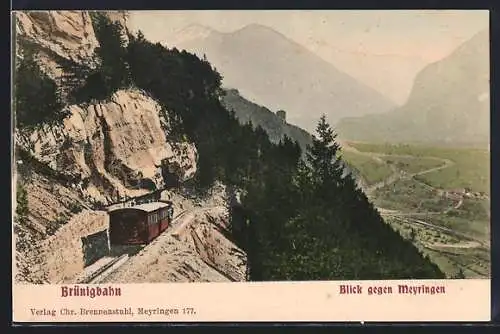 AK Brünigbahn, Blick gegen Meyringen