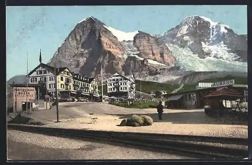 AK Kleine Scheidegg, Eiger und Mönch, Bergbahn