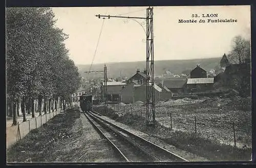 AK Laon, Montée du Funiculaire, Bergbahn