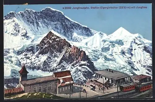 AK Jungfraubahn, Station Eigergletscher mit Jungfrau