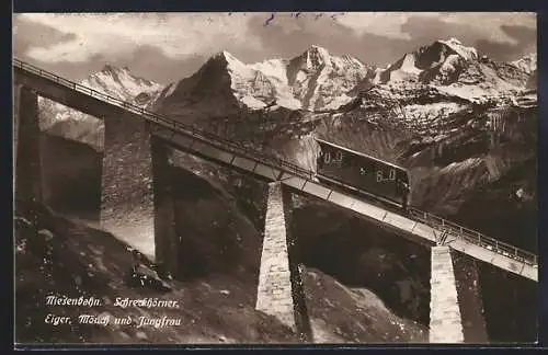 AK Niesenbahn, Schreckhörner, Eiger, Mönch und Jungfrau