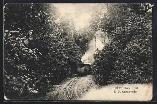 AK Rio de Janeiro, E. F. Corcovado, Bergbahn
