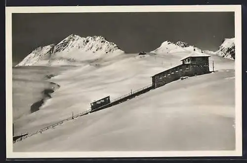 AK St. Moritz, Corvigliabahn im Schnee