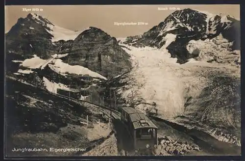 AK Jungfraubahn und Eigergletscher, Mönch