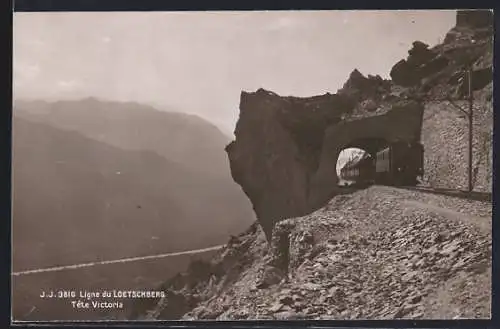 AK Ligne du Loetschberg, Tête Victoria, schweizer Eisenbahn