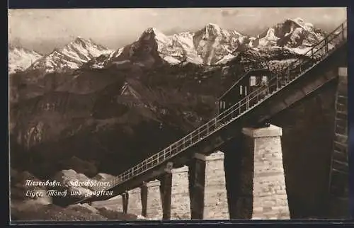 AK Niesenbahn, Schreckhörner, Eiger, Mönch und Jungfrau
