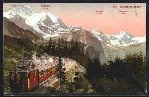 AK Wengernalpbahn, Jungfrau, Silberhorn, Grosshorn, Breithorn