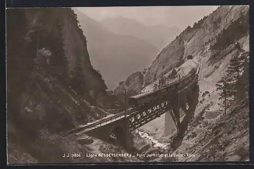 AK Ligne du Loetschberg, Pont Jolitobel et la Bella-Tola