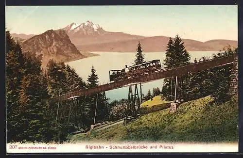 AK Rigibahn, Schnurtobelbrücke und Pilatus