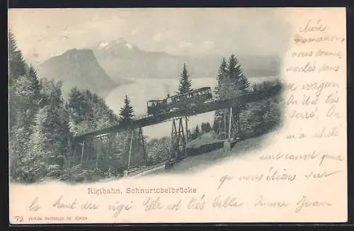 AK Rigibahn auf der Schnurtobelbrücke