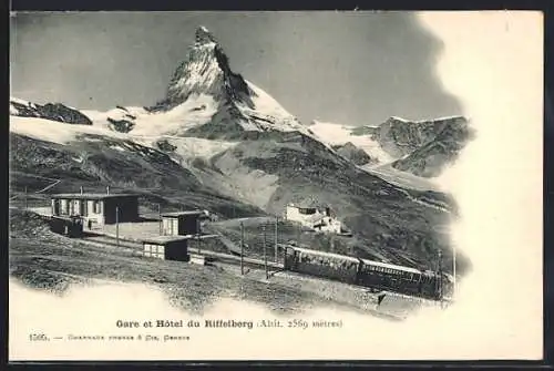 AK Riffelberg, Gare et Hotel du Riffelberg, Bergbahn