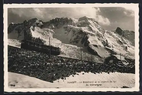 AK Zermatt, Le Breithorn et le chemin de fer du Gornergrat, Bergbahn