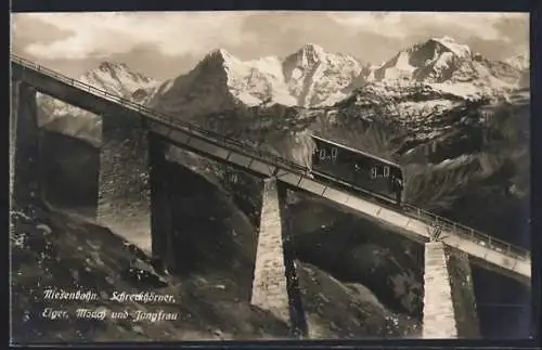 AK Niesenbahn, Schreckhörner, Eiger, Mönch und Jungfrau