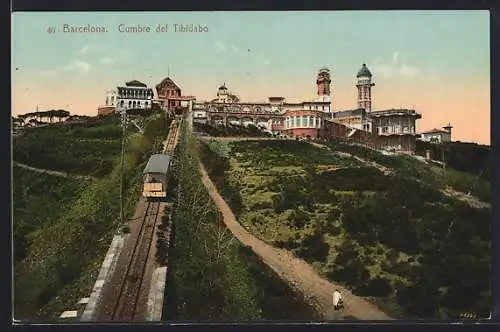 AK Barcelona, Cumbre del Tibidabo, Bergbahn