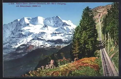 AK Niesen-Bahn im Berner Oberland mit Blüemlisalp