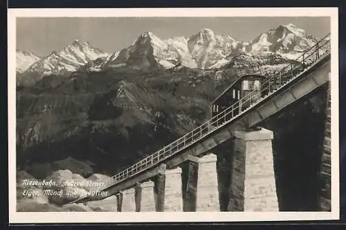 AK Niesenbahn, Schreckhörner, Eiger, Mönch und Jungfrau