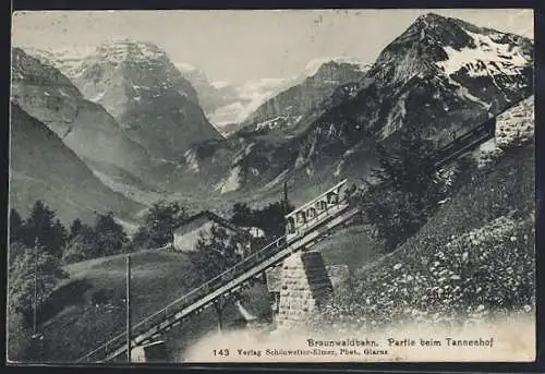 AK Braunwald, Braunwaldbahn beim Tannenhof