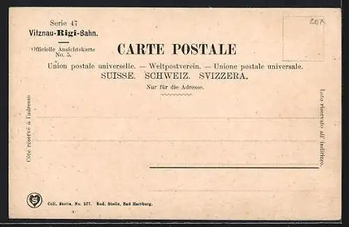 AK Vitznau, Rigi-Bahn, Bergbahn auf der Schnurtobelbrücke