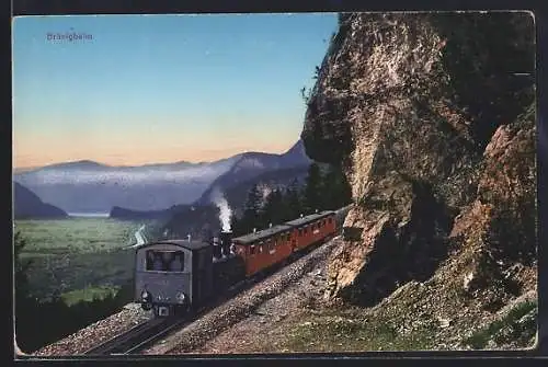 AK Brünigbahn fährt am Abhang