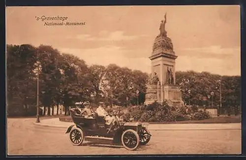 AK `s-Gravenhage, Nationaal-Monument mit Auto