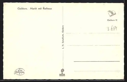 AK Geldern, Markt mit Rathaus