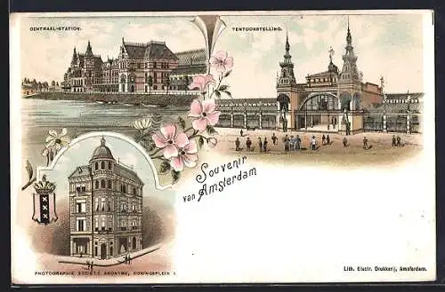 Lithographie Amsterdam, Centraal-Station, Tentoonstelling, Wapen