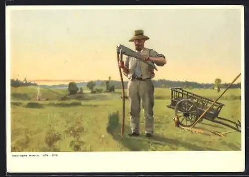 Künstler-AK Ferdinand Hodler: Senner, Schweizer Bundesfeier 1953