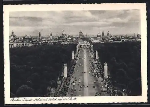 AK Berlin-Tiergarten, Ostwest-Achse mit Blick auf die Stadt