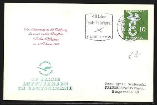 AK 55 Jahre Motorflug Gebr. Wright 1958, Stuttgart, Flughafen, Friedrichshafen, Zeppelin-Schwabenfahrt 1931, EAPC