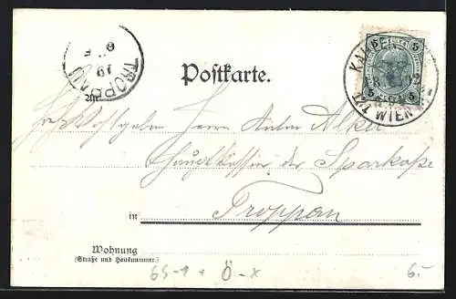 AK Klosterneuburg, Bahnhof, im Hintergrund das Stift