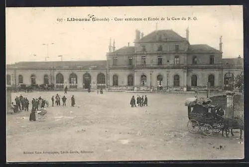 AK Libourne, Entrée de la Gare, Bahnhof