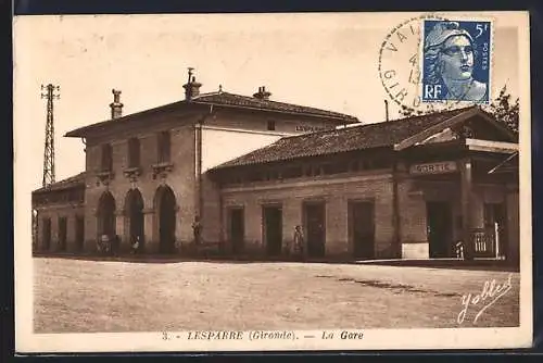 AK Lesparre, La Gare, Bahnhof