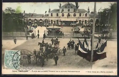 AK Libourne, Place de la Gare, Bahnhof