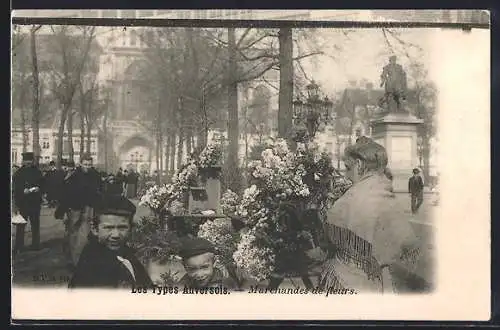AK Anvers, Marchandes des fleurs