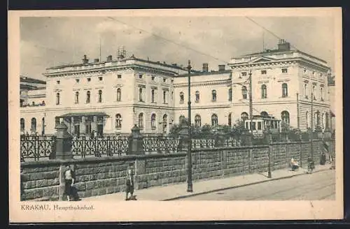 AK Krakau-Krakow, Motiv vom Hauptbahnhof
