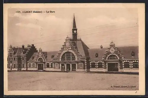 AK Albert, La gare, Blick zum Bahnhof