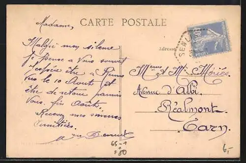 AK Albert, La gare, Blick zum Bahnhof