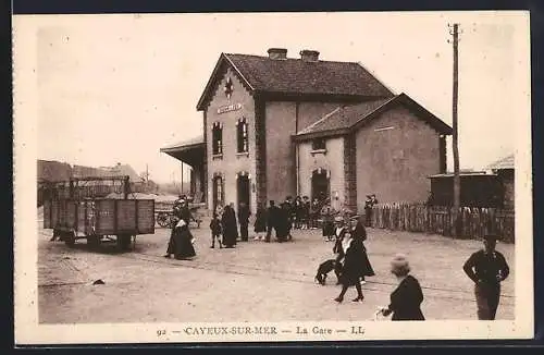 AK Cayeux-sur-Mer, La Gare, Bahnhof