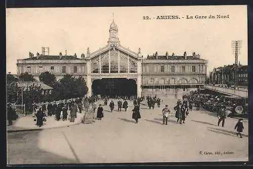 AK Amiens, La Gare du Nord, Bahnhof
