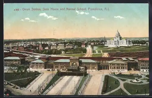 AK Providence, RI, Union Station, State House and Normal School, Bahnhof
