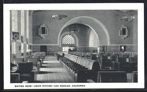 AK Los Angeles, CA, Union Station, Waiting Room, Bahnhof