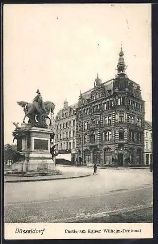 AK Düsseldorf, Partie am Kaiser Wilhelm-Denkmal
