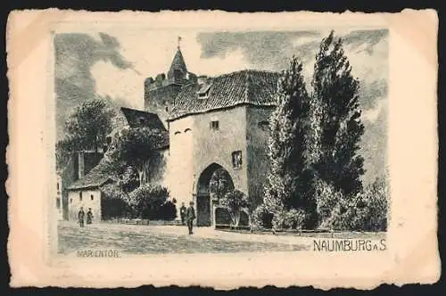 Künstler-AK Naumburg a. S., Blick auf das Marientor