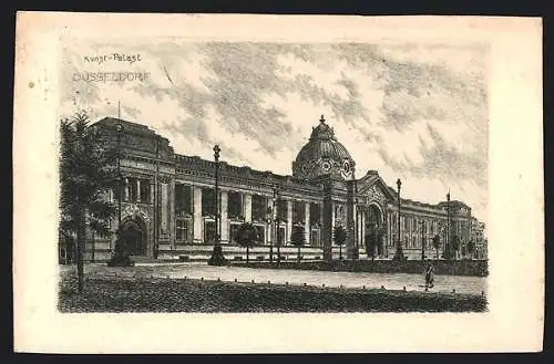 Künstler-AK Düsseldorf, Blick auf den Kunst-Palast