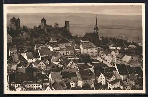 AK Stolpen /Sa., Fliegeraufnahme des Ortes