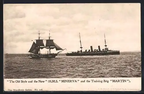AK HMS Minerva and the Training Brig Martin