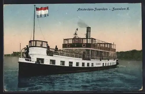 AK Dampfer Zaandam II in Fahrt
