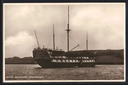 AK Falmouth, Implacable vor Anker