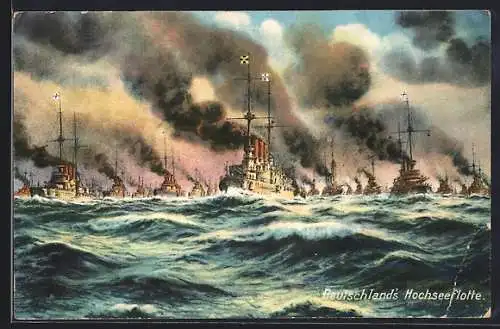 AK Kaiserliche Marine, Kriegsschiffe der Hochseeflotte im Verband